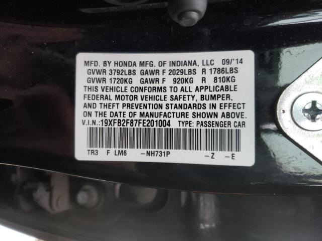 Photo 10 from auction – 2015 HONDA CIVIC EX with VIN 19XFB2F87FE201004