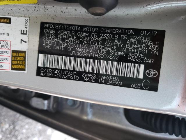 Photo 10 from auction – 2017 TOYOTA PRIUS PRIM with VIN JTDKARFP1H3007662