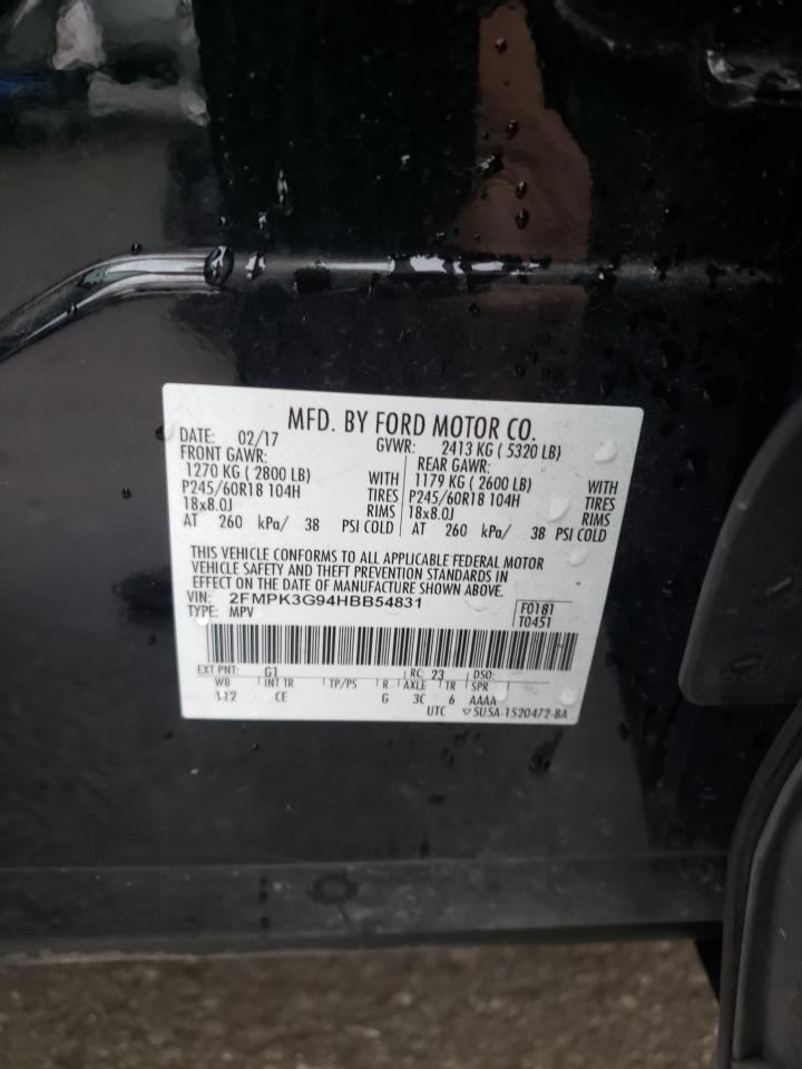 Photo 10 from auction – 2017 FORD EDGE SE with VIN 2FMPK3G94HBB54831