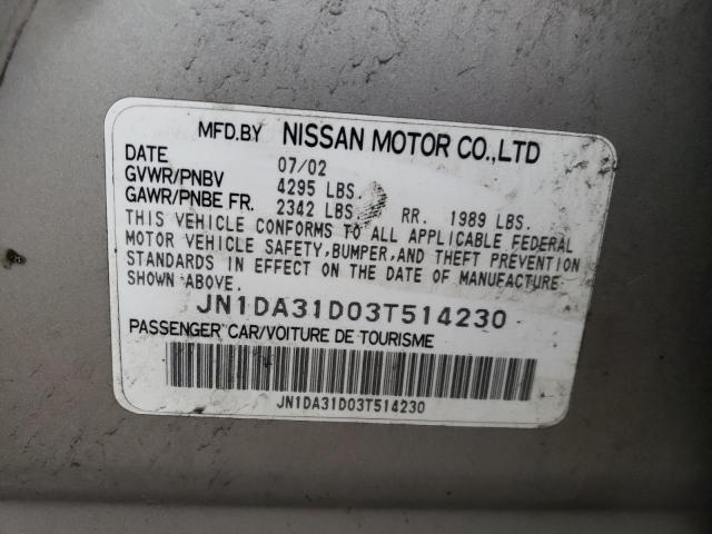 Фото 10 с аукциона – 2003 NISSAN MAXIMA с VIN JN1DA31D03T514230