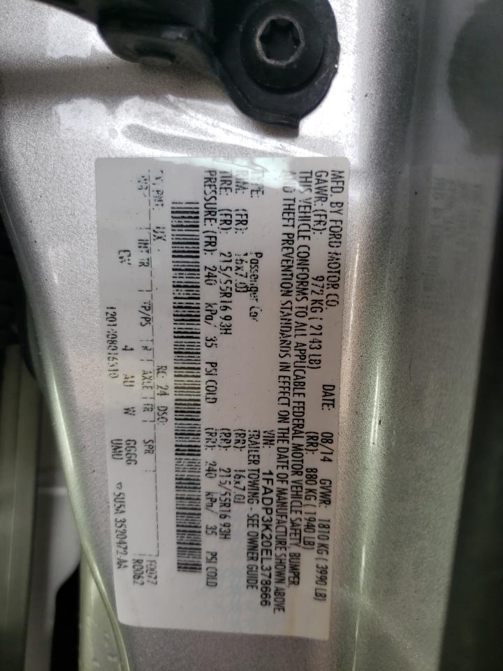 Photo 10 from auction – 2014 FORD FOCUS SE with VIN 1FADP3K20EL378666
