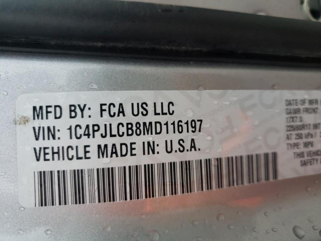 Photo 10 from auction – 2021 JEEP CHEROKEE L with VIN 1C4PJLCB8MD116197