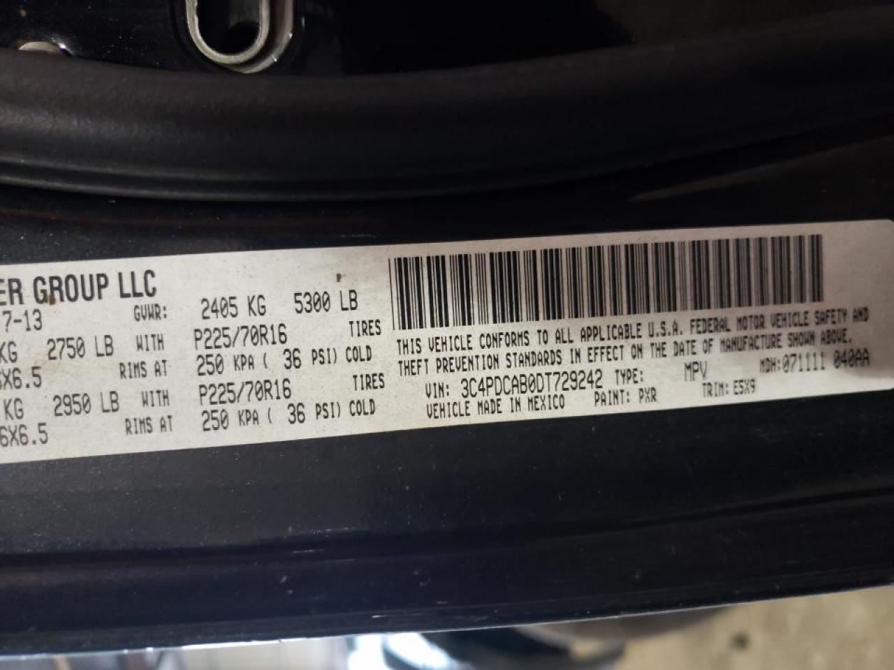 Photo 10 from auction – 2013 DODGE JOURNEY SE with VIN 3C4PDCAB0DT729242
