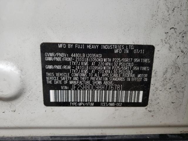 Photo 10 from auction – 2011 SUBARU FORESTER 2 with VIN JF2SHBDC9BH776781