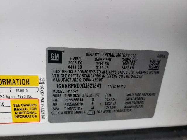 Photo 10 from auction – 2016 GMC ACADIA SLE with VIN 1GKKRPKD7GJ321341