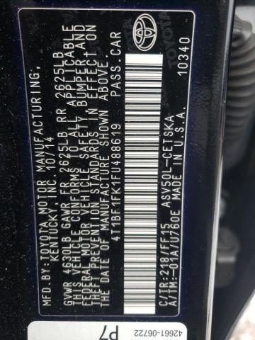 Photo 10 from auction – 2015 TOYOTA CAMRY LE with VIN 4T1BF1FK1FU488619