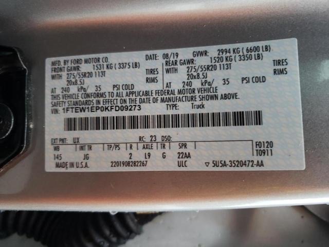 Photo 10 from auction – 2019 FORD F150 SUPER with VIN 1FTEW1EP0KFD09273