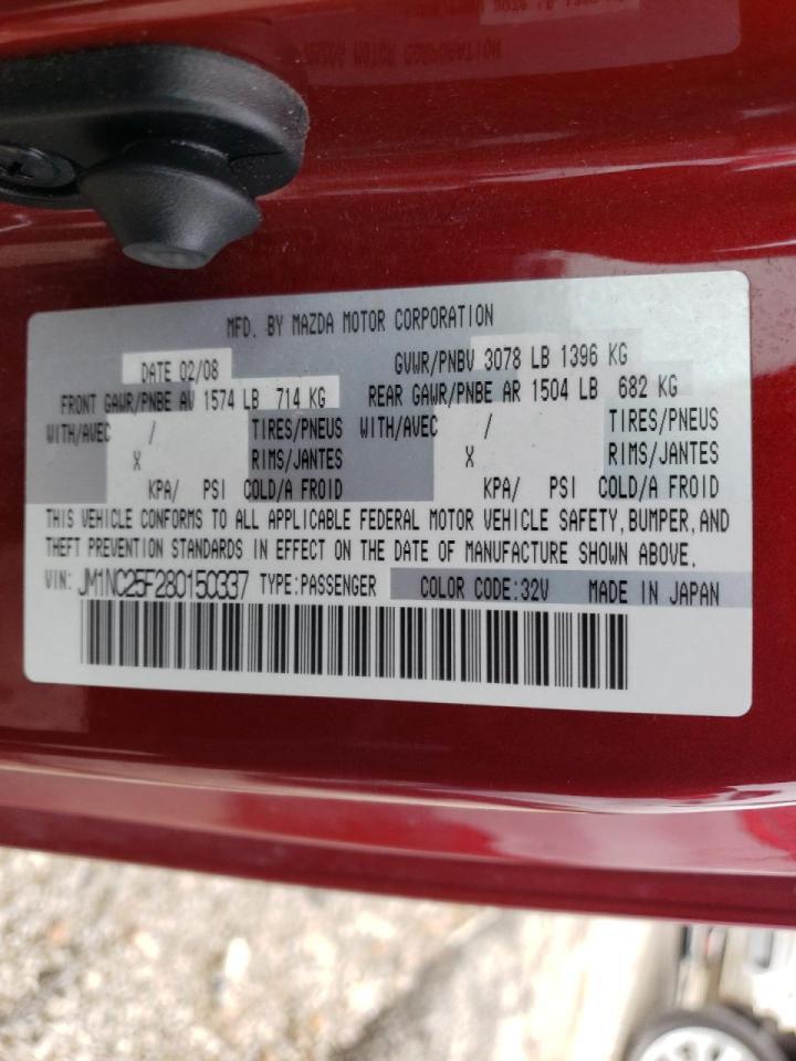 Photo 10 from auction – 2008 MAZDA MX-5 MIATA with VIN JM1NC25F280150337