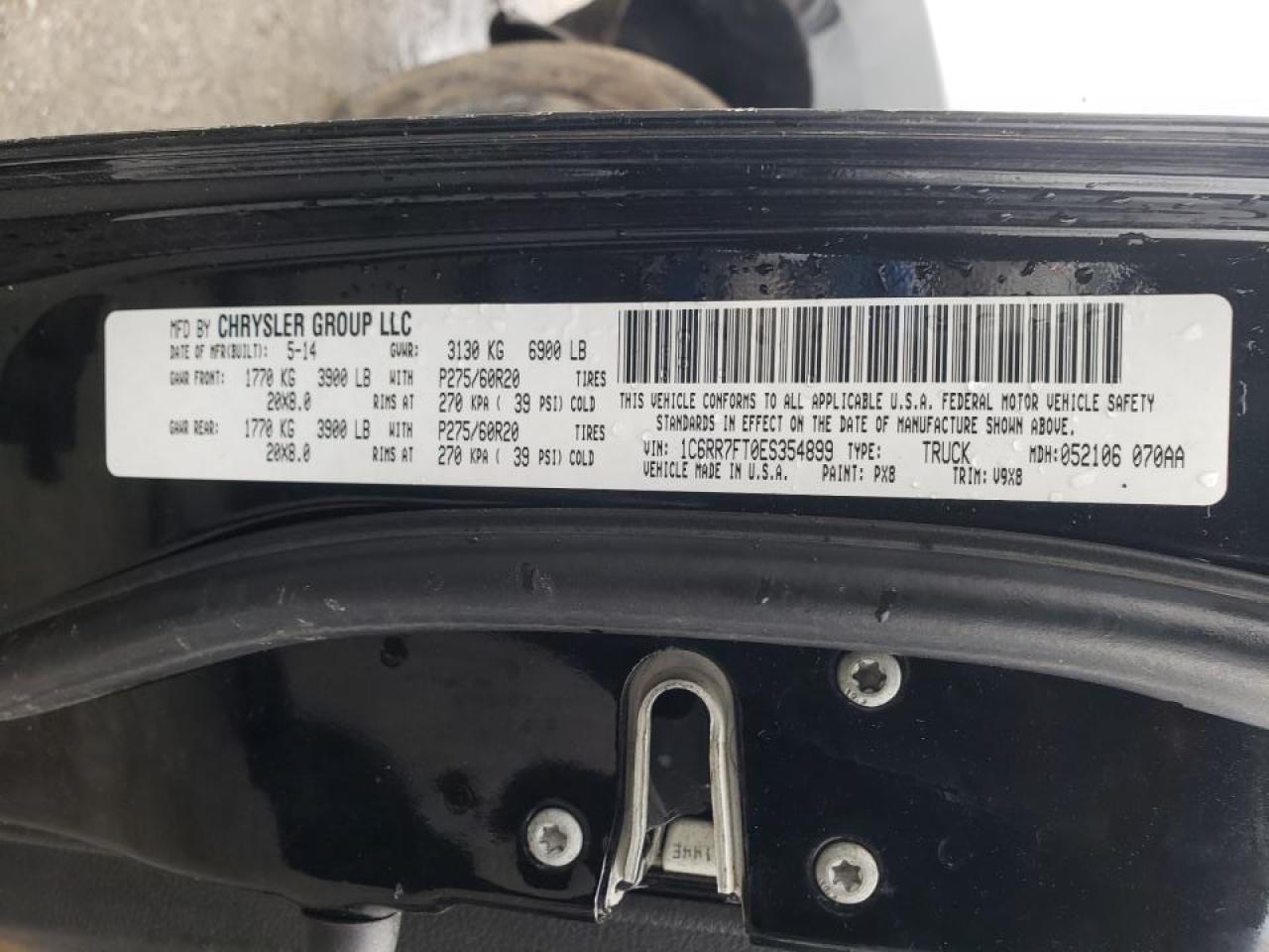 Photo 10 from auction – 2014 RAM 1500 ST with VIN 1C6RR7FT0ES354899