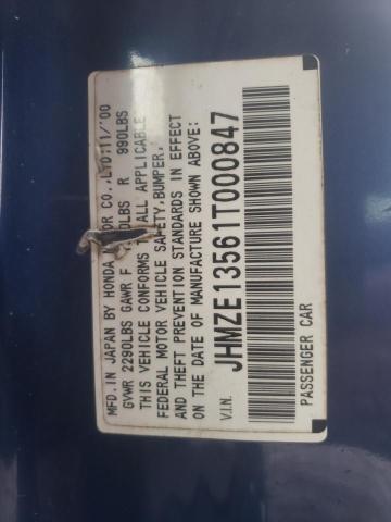 Photo 10 from auction – 2001 HONDA INSIGHT with VIN JHMZE13561T000847