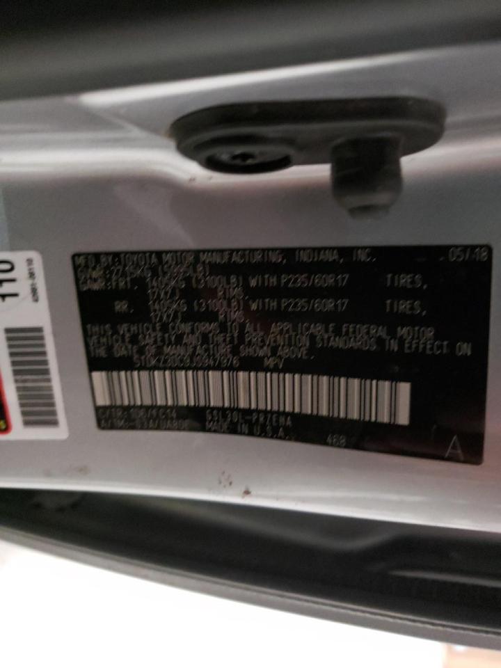 Photo 10 from auction – 2018 TOYOTA SIENNA LE with VIN 5TDKZ3DC9JS947976