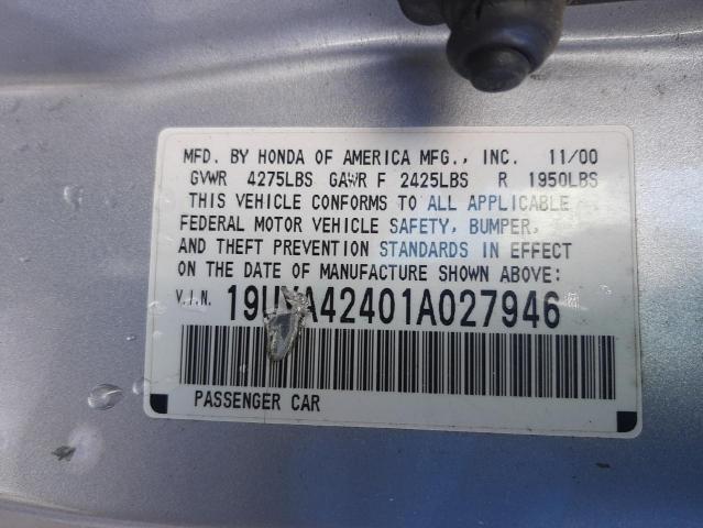 Photo 10 from auction – 2001 ACURA 3.2CL with VIN 19UYA42401A027946
