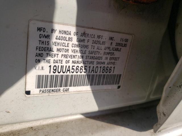 Photo 10 from auction – 2001 ACURA 3.2TL with VIN 19UUA56651A018661