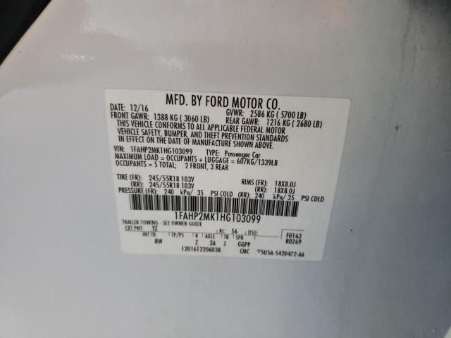 Photo 10 from auction – 2017 FORD TAURUS POL with VIN 1FAHP2MK1HG103099