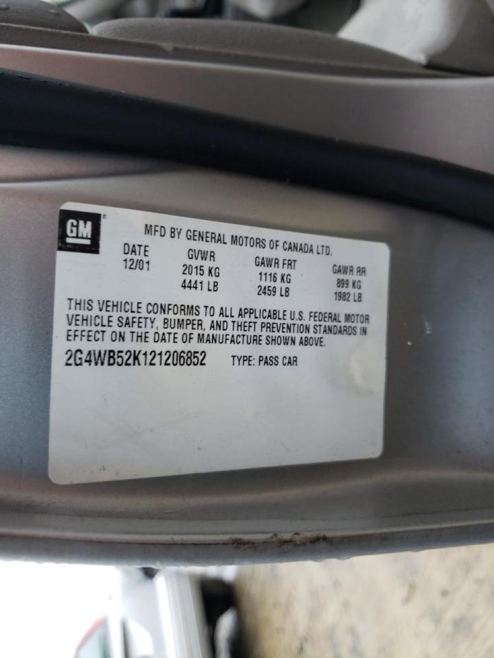 Photo 10 from auction – 2002 BUICK REGAL LS with VIN 2G4WB52K121206852