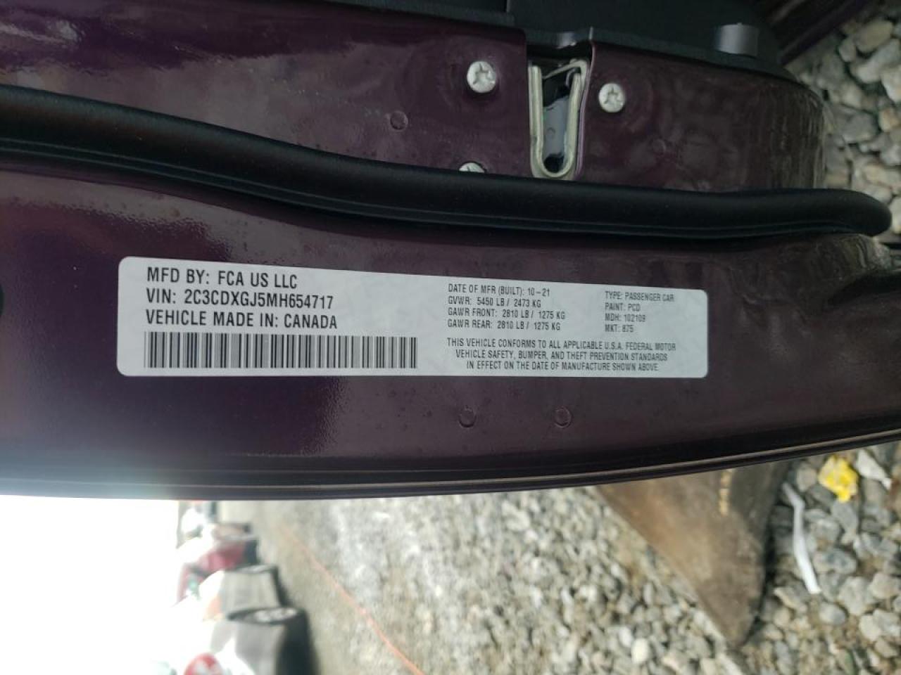Photo 10 from auction – 2021 DODGE CHARGER SC with VIN 2C3CDXGJ5MH654717