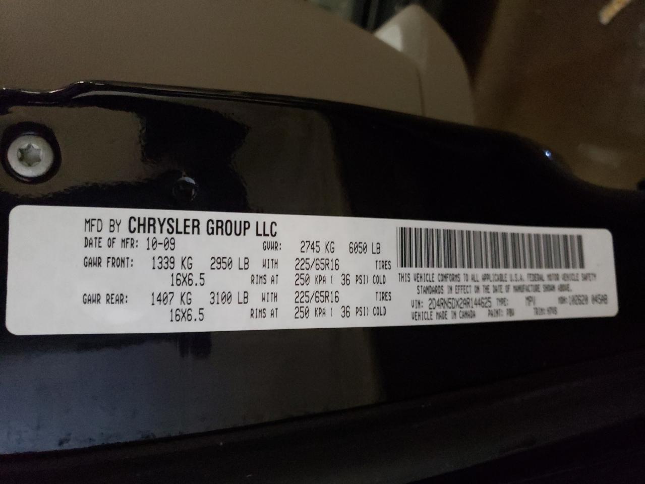 Photo 10 from auction – 2010 DODGE GRAND CARA with VIN 2D4RN5DX2AR144625