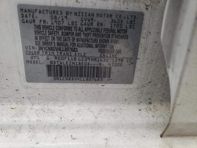 Photo 10 from auction – 2020 NISSAN VERSA S with VIN 3N1CN8DV4LL807683