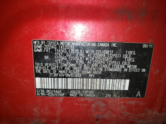Photo 10 from auction – 2011 TOYOTA RAV4 with VIN 2T3BF4DV1BW153859