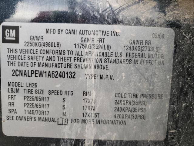 Photo 10 from auction – 2010 CHEVROLET EQUINOX LT with VIN 2CNALPEW1A6240132