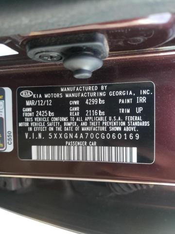 Photo 10 from auction – 2012 KIA OPTIMA EX with VIN 5XXGN4A70CG060169
