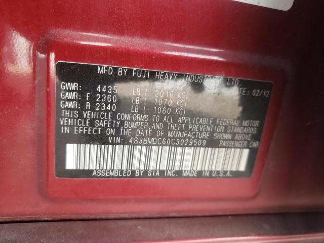 Photo 10 from auction – 2012 SUBARU LEGACY 2.5 with VIN 4S3BMBC60C3029509