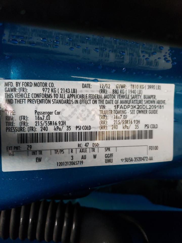 Photo 10 from auction – 2013 FORD FOCUS SE with VIN 1FADP3K20DL209181