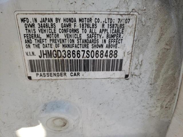 Photo 10 from auction – 2007 HONDA FIT S with VIN JHMGD38667S068488