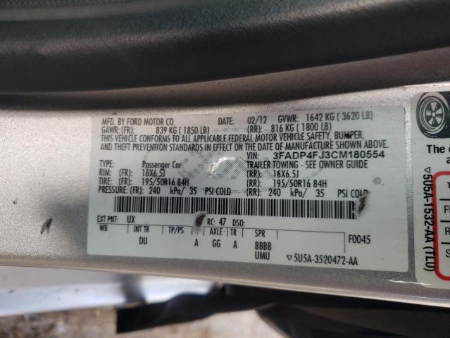 Photo 10 from auction – 2012 FORD FIESTA SES with VIN 3FADP4FJ3CM180554