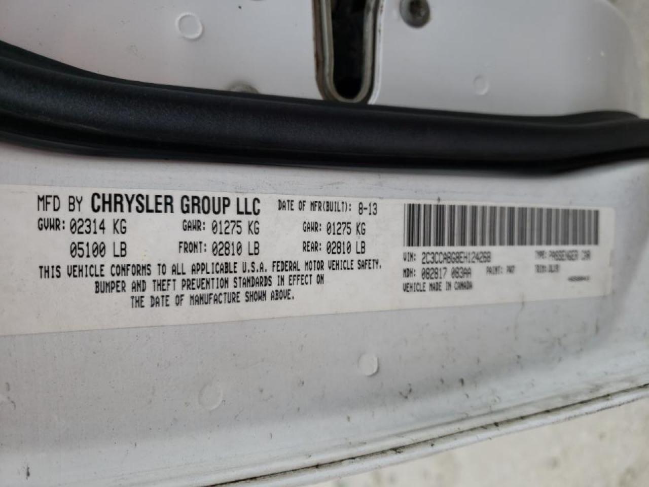 Photo 10 from auction – 2014 CHRYSLER 300 S with VIN 2C3CCABG8EH124268