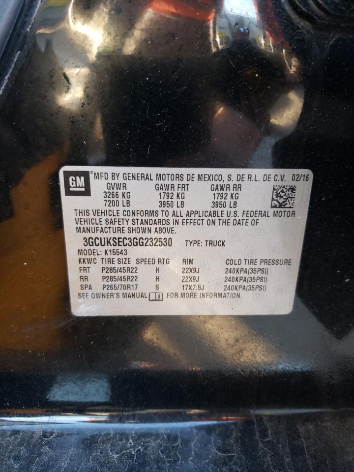 Photo 10 from auction – 2016 CHEVROLET SILVERADO with VIN 3GCUKSEC3GG232530