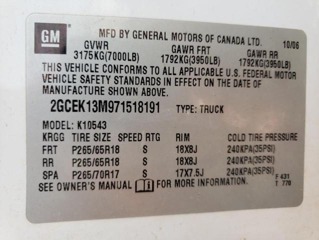 Photo 10 from auction – 2007 CHEVROLET SILVERADO with VIN 2GCEK13M971518191