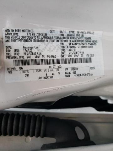 Photo 10 from auction – 2012 FORD FOCUS TITA with VIN 1FAHP3N22CL194050