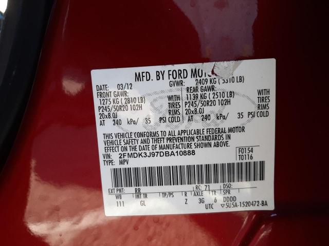 Photo 10 from auction – 2013 FORD EDGE SEL with VIN 2FMDK3J97DBA10888