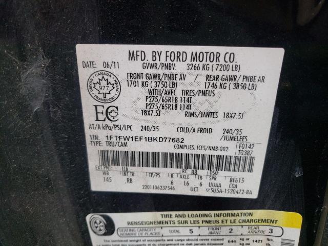 Photo 10 from auction – 2011 FORD F150 SUPER with VIN 1FTFW1EF1BKD77682
