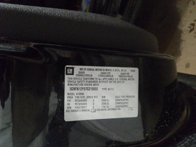 Photo 10 from auction – 2007 CHEVROLET AVALANCHE with VIN 3GNFK12Y97G215600