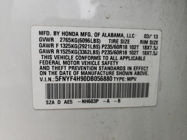 Photo 10 from auction – 2013 HONDA PILOT TOUR with VIN 5FNYF4H90DB056880