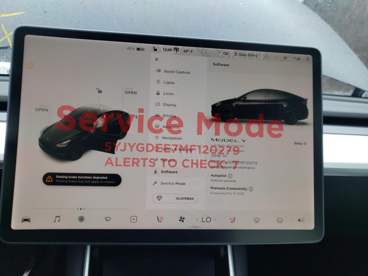 Photo 8 from auction – 2021 TESLA MODEL Y with VIN 5YJYGDEE7MF120279