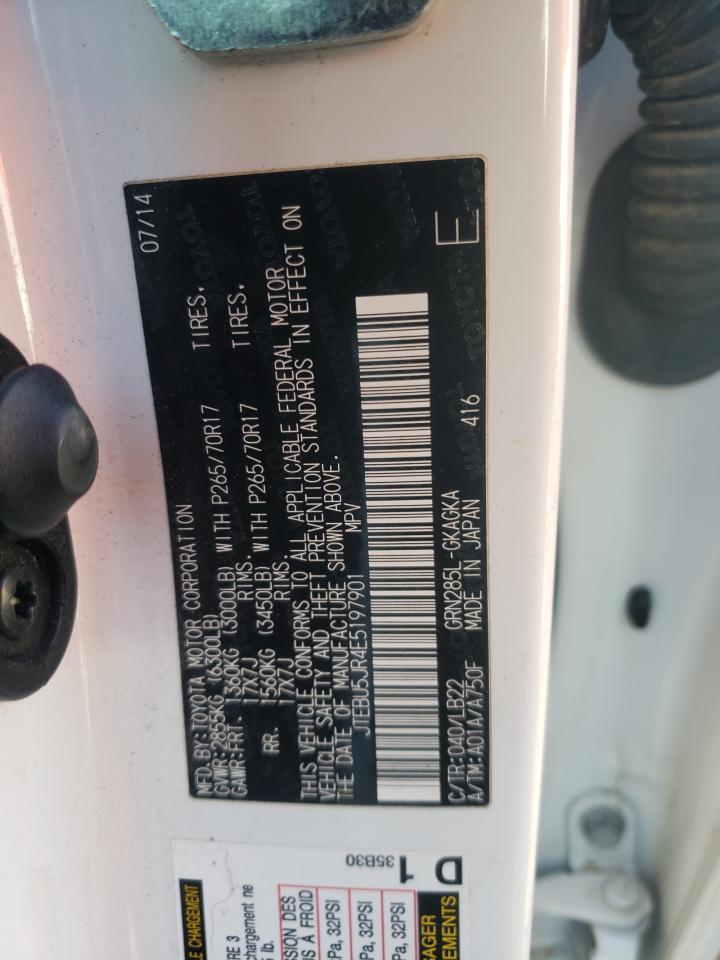 Photo 10 from auction – 2014 TOYOTA 4RUNNER SR with VIN JTEBU5JR4E5197901