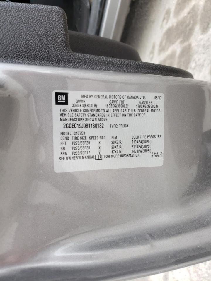 Photo 10 from auction – 2008 CHEVROLET SILVERADO with VIN 2GCEC19J981130132