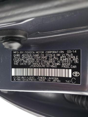 Photo 10 from auction – 2014 TOYOTA PRIUS with VIN JTDKN3DU9E1819860