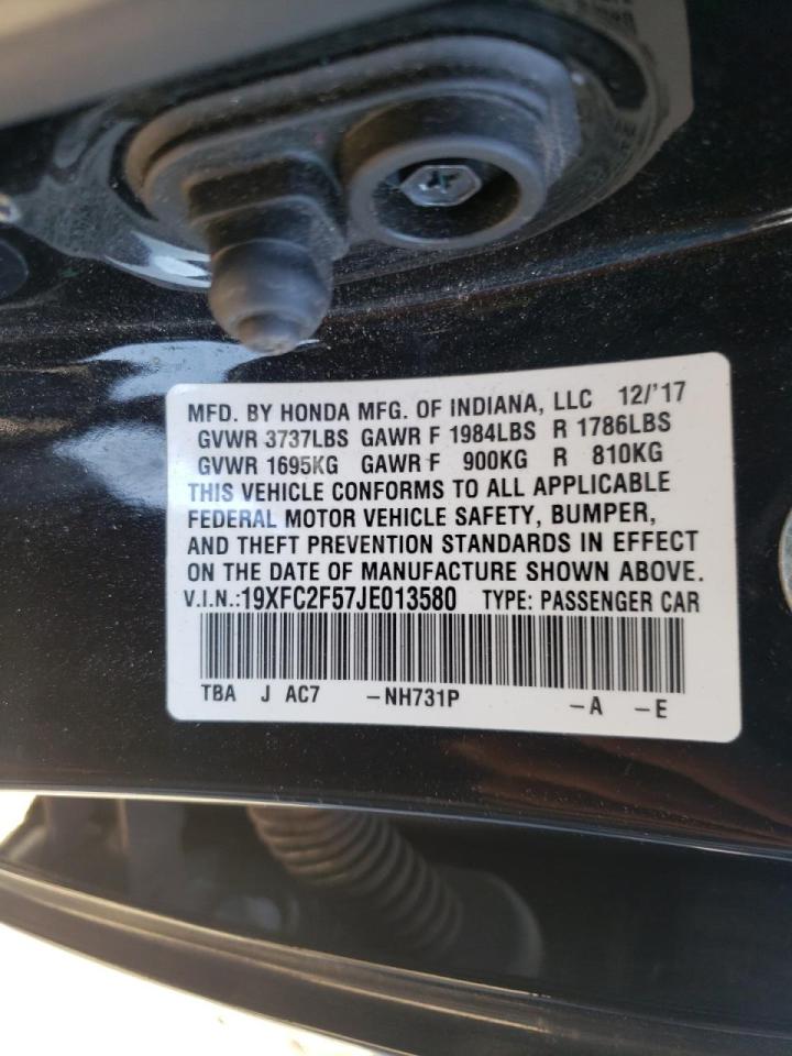 Photo 10 from auction – 2018 HONDA CIVIC LX with VIN 19XFC2F57JE013580
