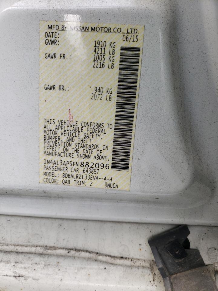 Photo 10 from auction – 2015 NISSAN ALTIMA 2.5 with VIN 1N4AL3AP5FN882096
