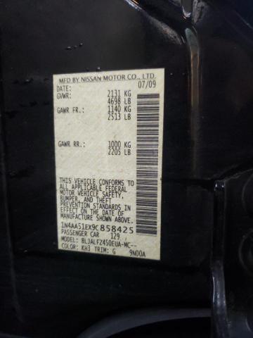 Photo 10 from auction – 2009 NISSAN MAXIMA with VIN 1N4AA51EX9C858425