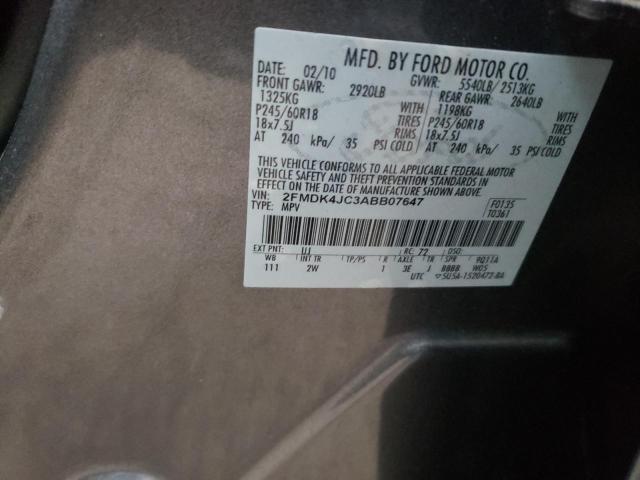 Photo 10 from auction – 2010 FORD EDGE SEL with VIN 2FMDK4JC3ABB07647