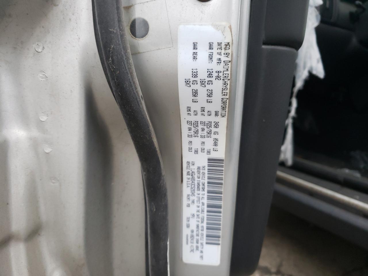 Photo 10 from auction – 2003 JEEP GRAND CHER with VIN 1J4GW48S43C529345
