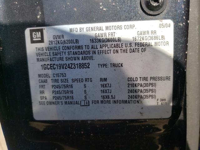 Photo 10 from auction – 2004 CHEVROLET SILVERADO with VIN 1GCEC19V24Z318852