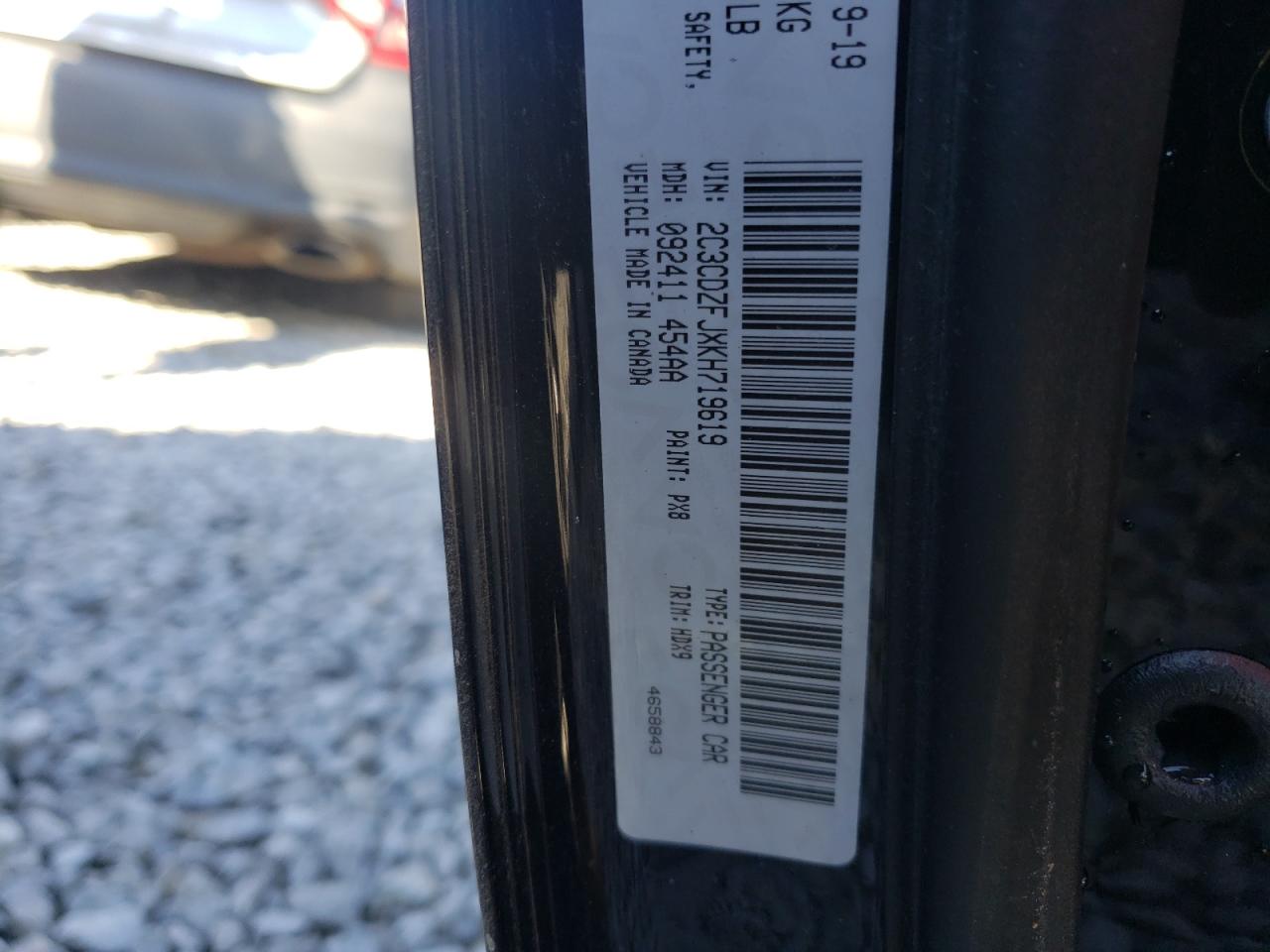 Photo 10 from auction – 2019 DODGE CHALLENGER with VIN 2C3CDZFJXKH719619