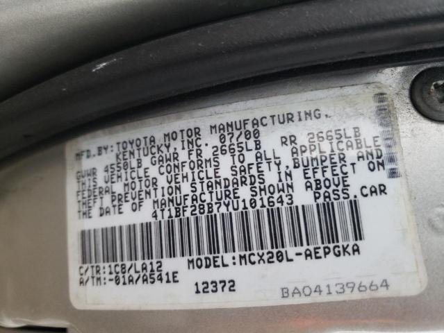 Photo 10 from auction – 2000 TOYOTA AVALON XL with VIN 4T1BF28B7YU101643