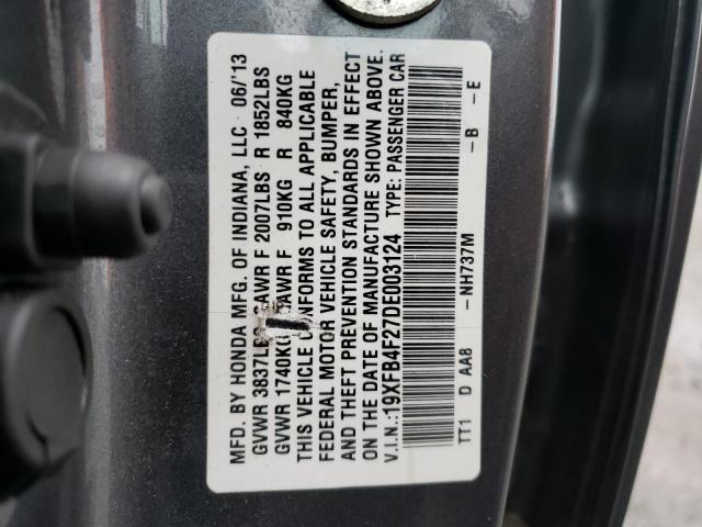 Photo 10 from auction – 2013 HONDA CIVIC HYBR with VIN 19XFB4F27DE003124